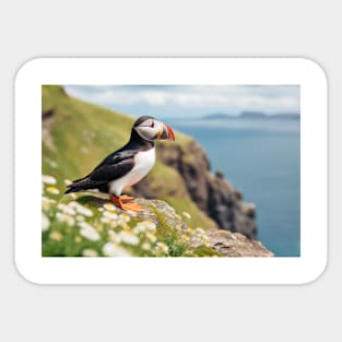 Puffin Animal Bird Wildlife Wilderness Colorful Realistic Illustration Sticker